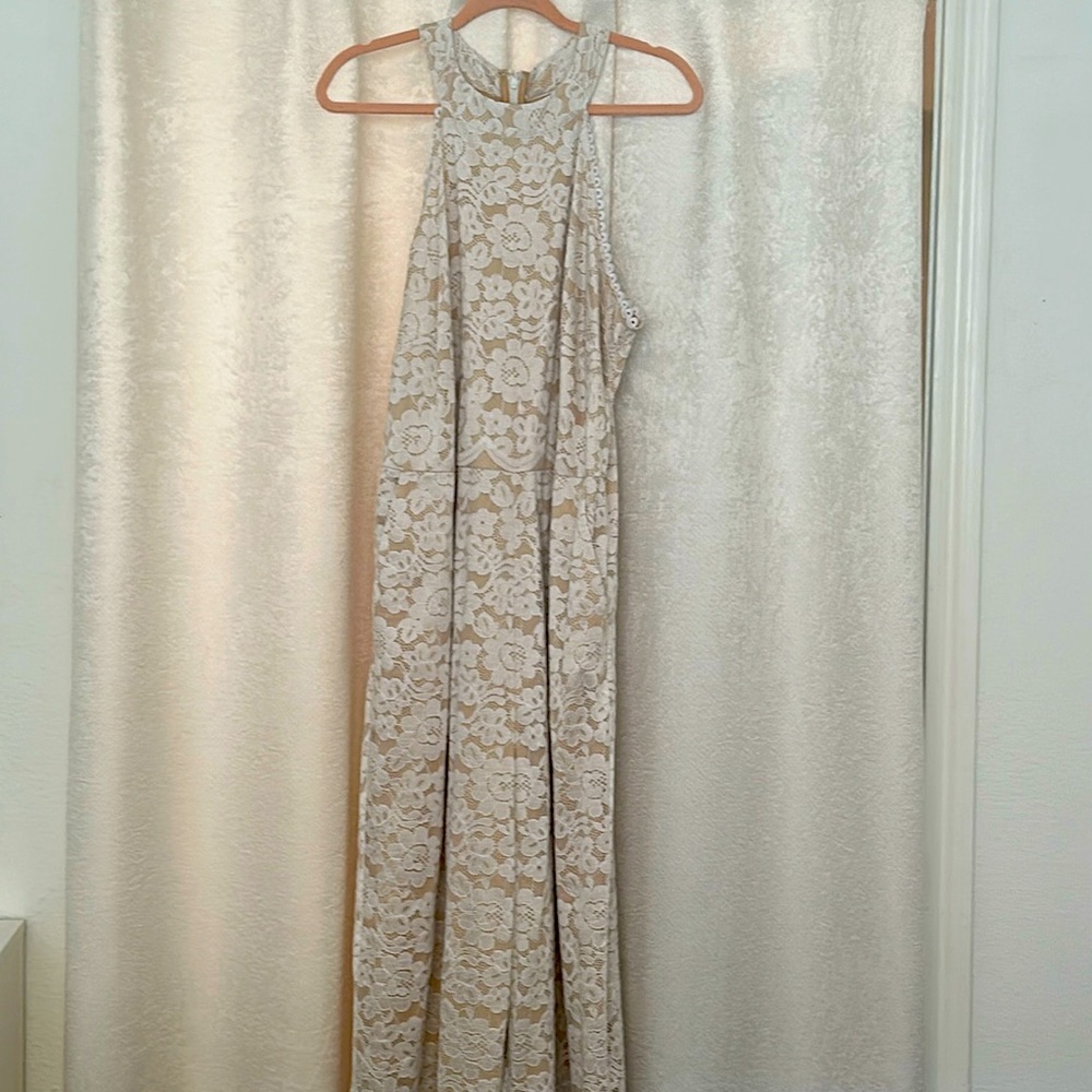 New York & Company Plus Lace Jumpsuit